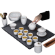 White Line Texture Kungfu Tea Sets White Line Texture Kungfu Tea Sets