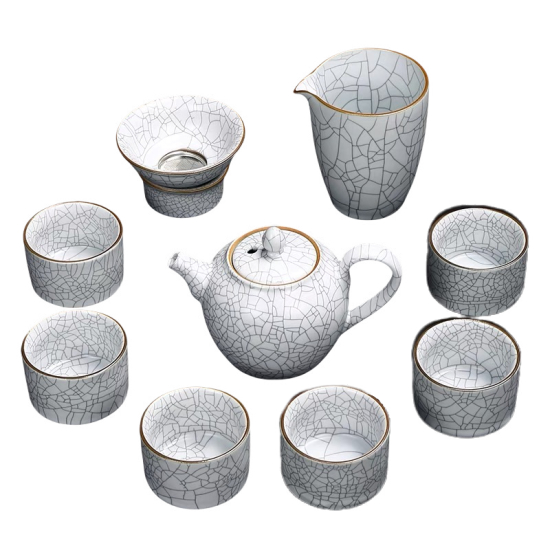 White Line Texture Kungfu Tea Sets White Line Texture Kungfu Tea Sets
