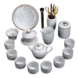  White Line Texture Kungfu Tea Sets