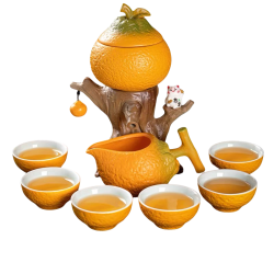 Orange Semi-Automatic Kungfu Tea Sets