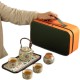Beige Enamel Flower Kungfu Tea Sets Beige Enamel Flower Kungfu Tea Sets