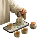 Beige Enamel Flower Kungfu Tea Sets Beige Enamel Flower Kungfu Tea Sets