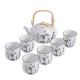 Chinese Calligraphy White Porcelain Kungfu Tea Sets Chinese Calligraphy White Porcelain Kungfu Tea Sets