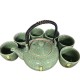 Ice Crackle Dark Green Porcelain Handle Pot Kungfu Tea Sets Ice Crackle Dark Green Porcelain Handle Pot Kungfu Tea Sets