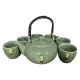 Ice Crackle Dark Green Porcelain Handle Pot Kungfu Tea Sets Ice Crackle Dark Green Porcelain Handle Pot Kungfu Tea Sets
